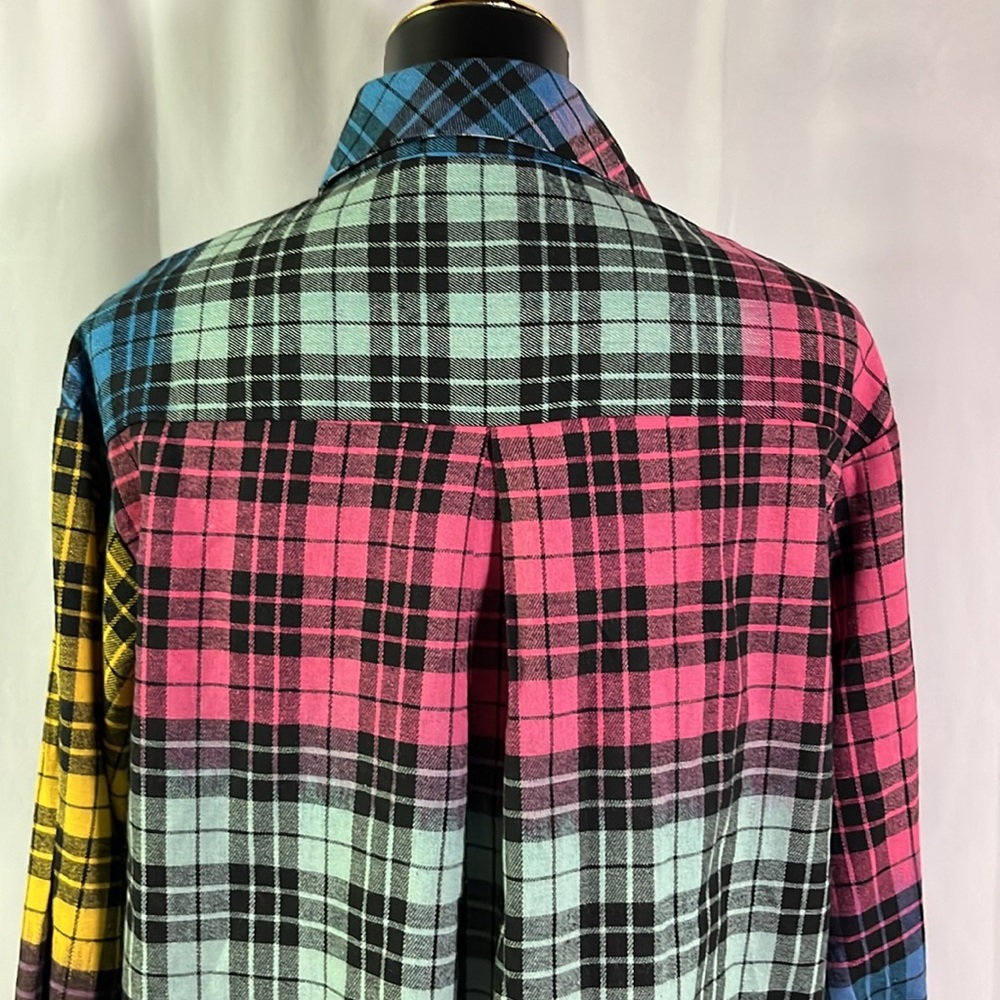 NWT Cider Multicolor Plaid Patchwork Oversized Bu… - image 10